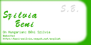 szilvia beni business card