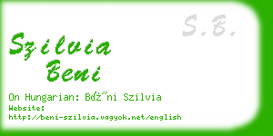 szilvia beni business card